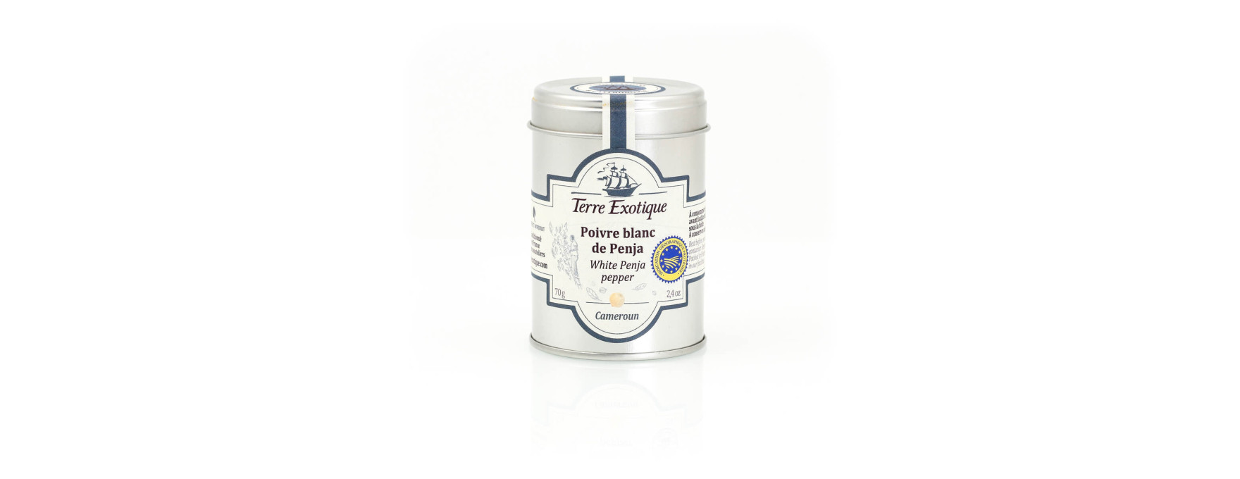Poivre blanc du Penja 70gr - Terre Exotique