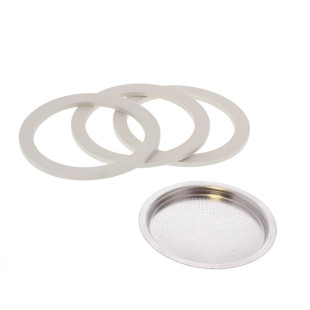 Pièce de rechange : 3 filtres + 1 joint - Moka 3 tasses - Bi