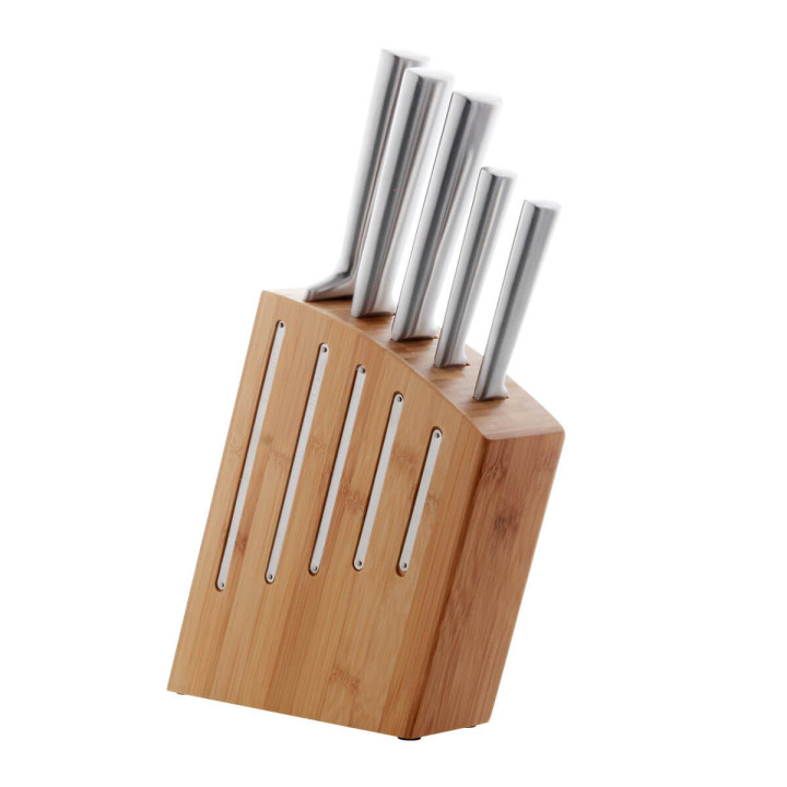 Bloc 5 couteaux inox Kimono bambou - Jean Dubost
