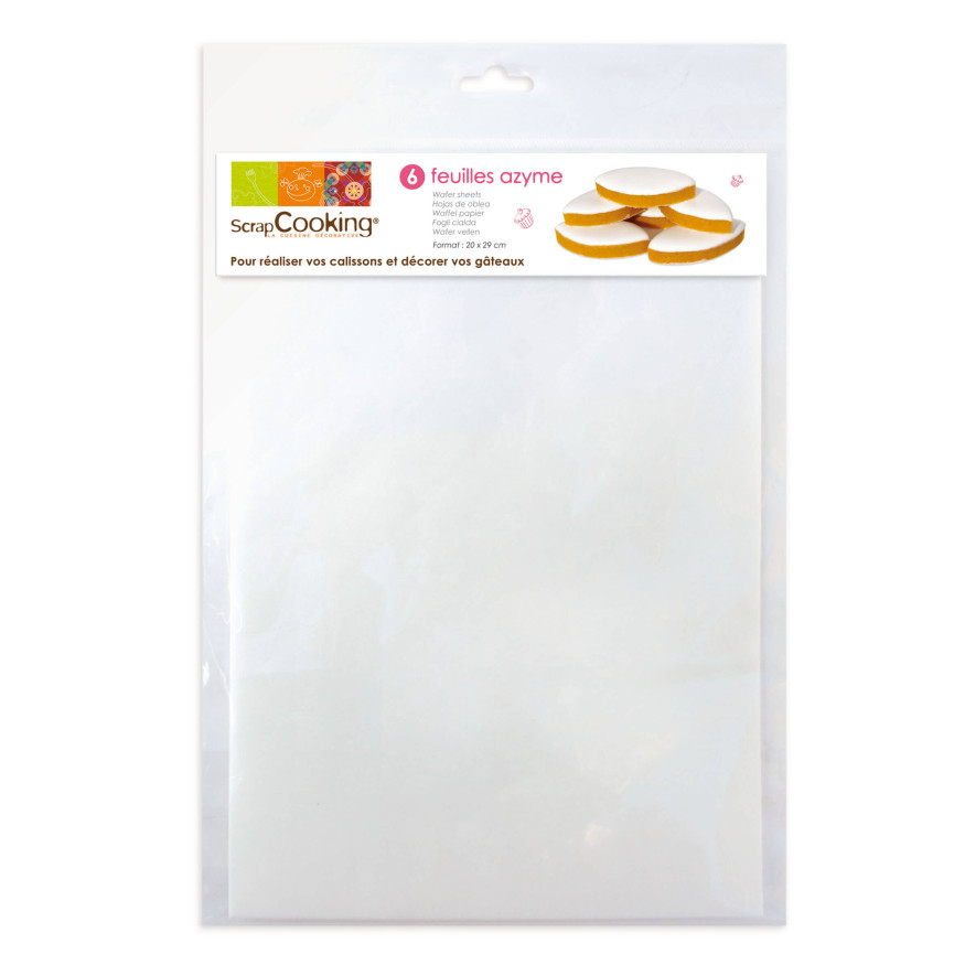 6 feuilles en papier azyme A4 - Scrapcooking