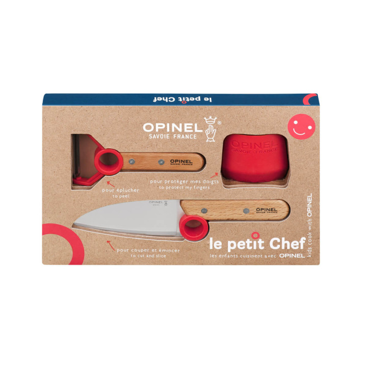 Coffret petit chef : couteau. éplucheur et protége doigt - O