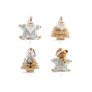 Décor de gâteau et bûche de Noël : 4 décors sur piques