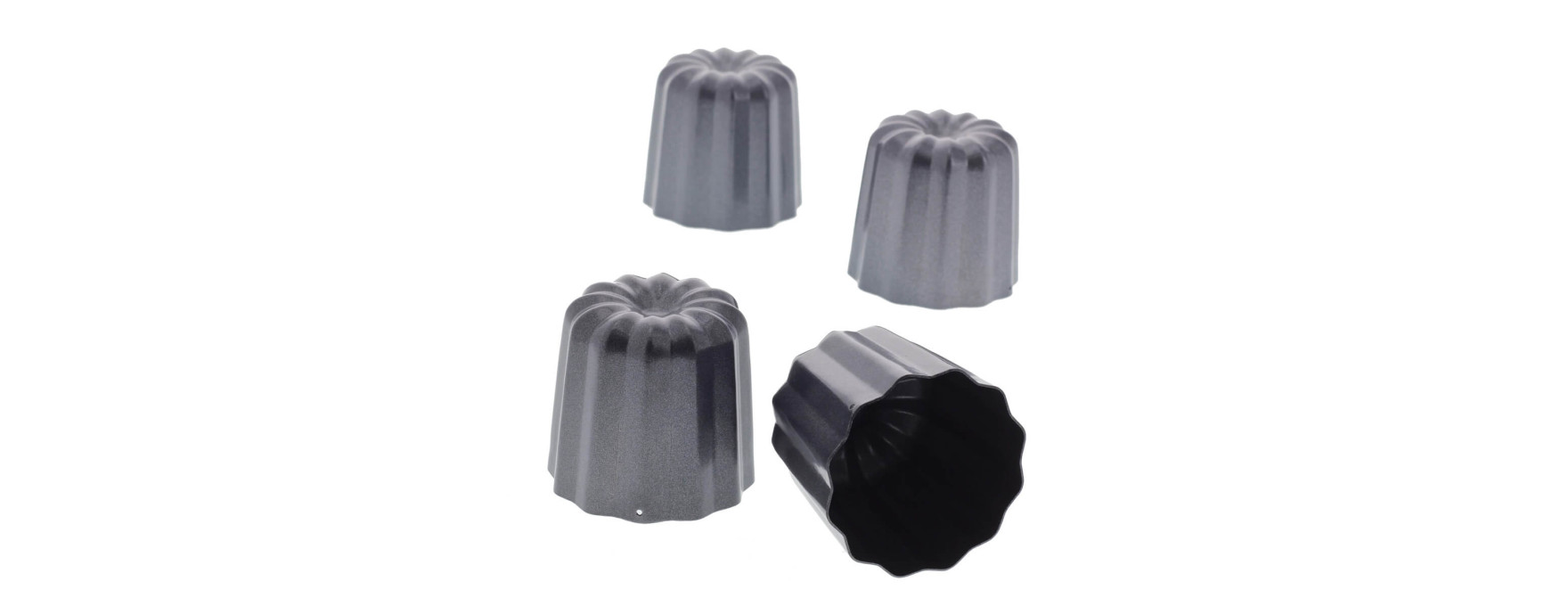 4 moules à cannelés en métal anti adhérent - De Buyer