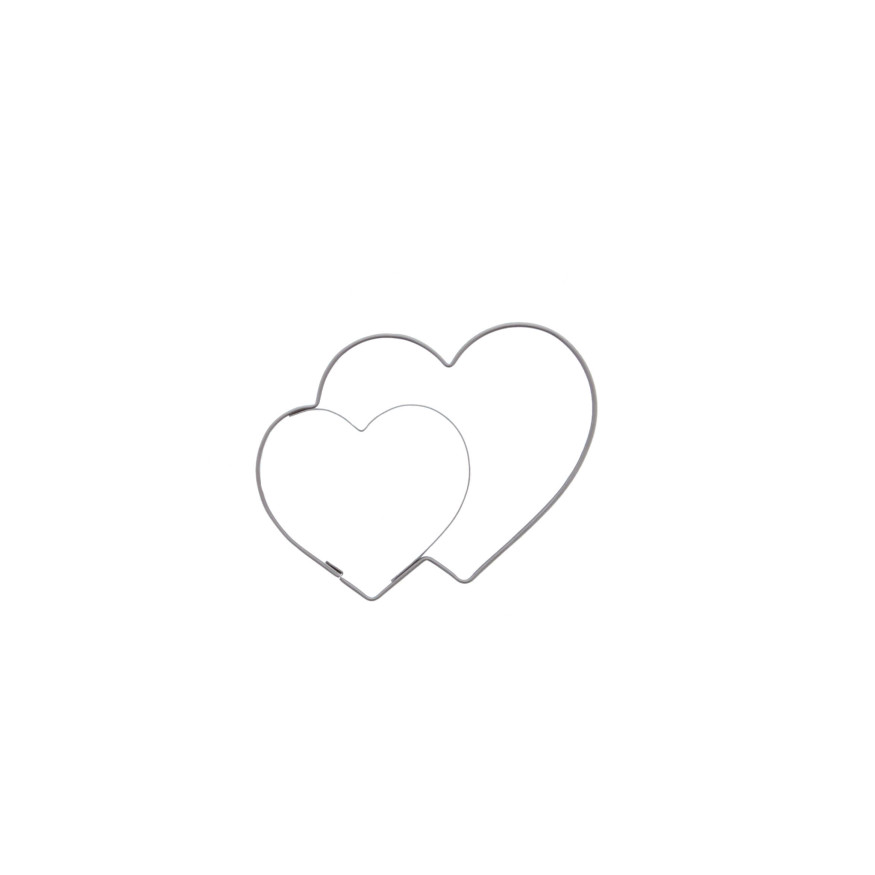 Emporte-pièce en inox double coeur 6,5 cm - Birkmann
