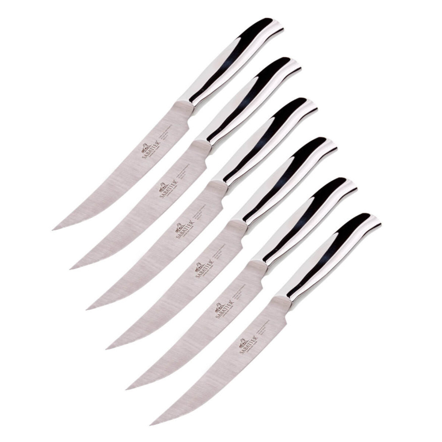 Coffret 6 couteaux steak lame lisse Saint-Germain en inox - 