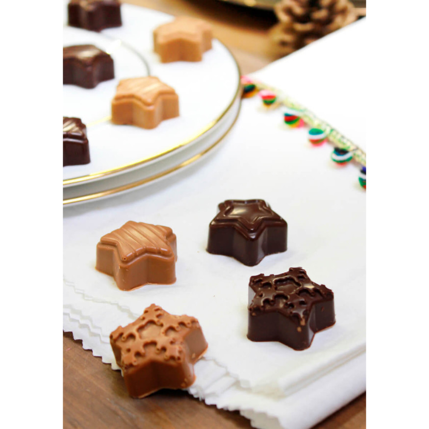 Moule en silicone chocolat de Noël : Winter Stars 15 étoiles