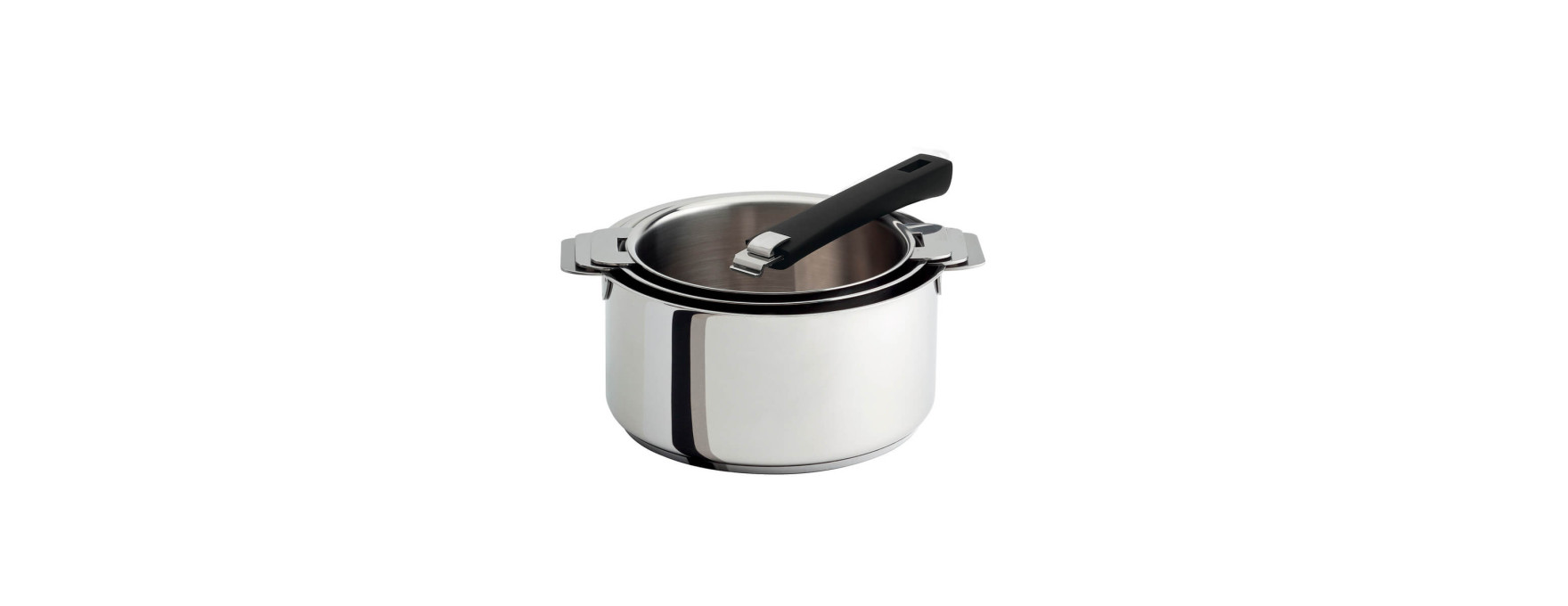 Série 3 casseroles inox amovibles 16 à 20 cm Mutine avec poi