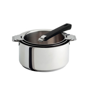 Série 3 casseroles inox amovibles 16 à 20 cm Mutine avec poi