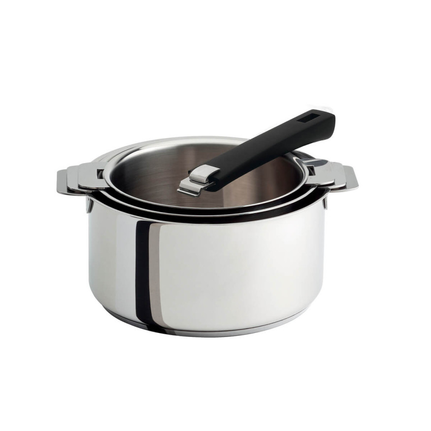 Série 3 casseroles inox amovibles 16 à 20 cm Mutine avec poi