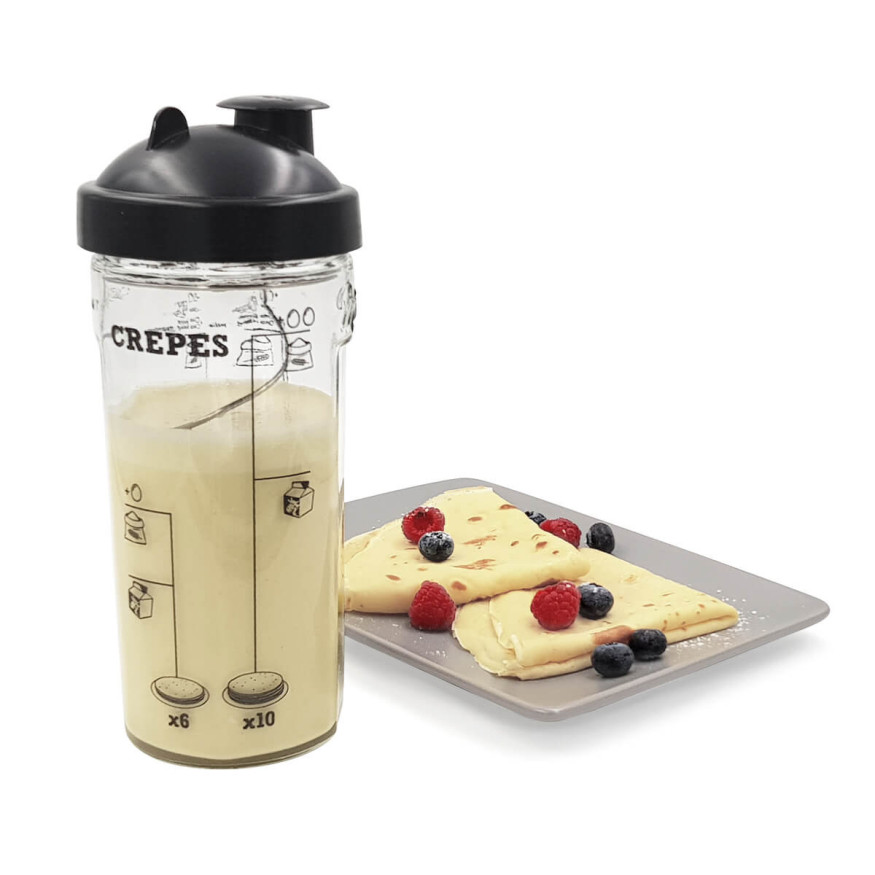 Shaker en verre Miam : pour crêpes, gaufres et pancakes 600