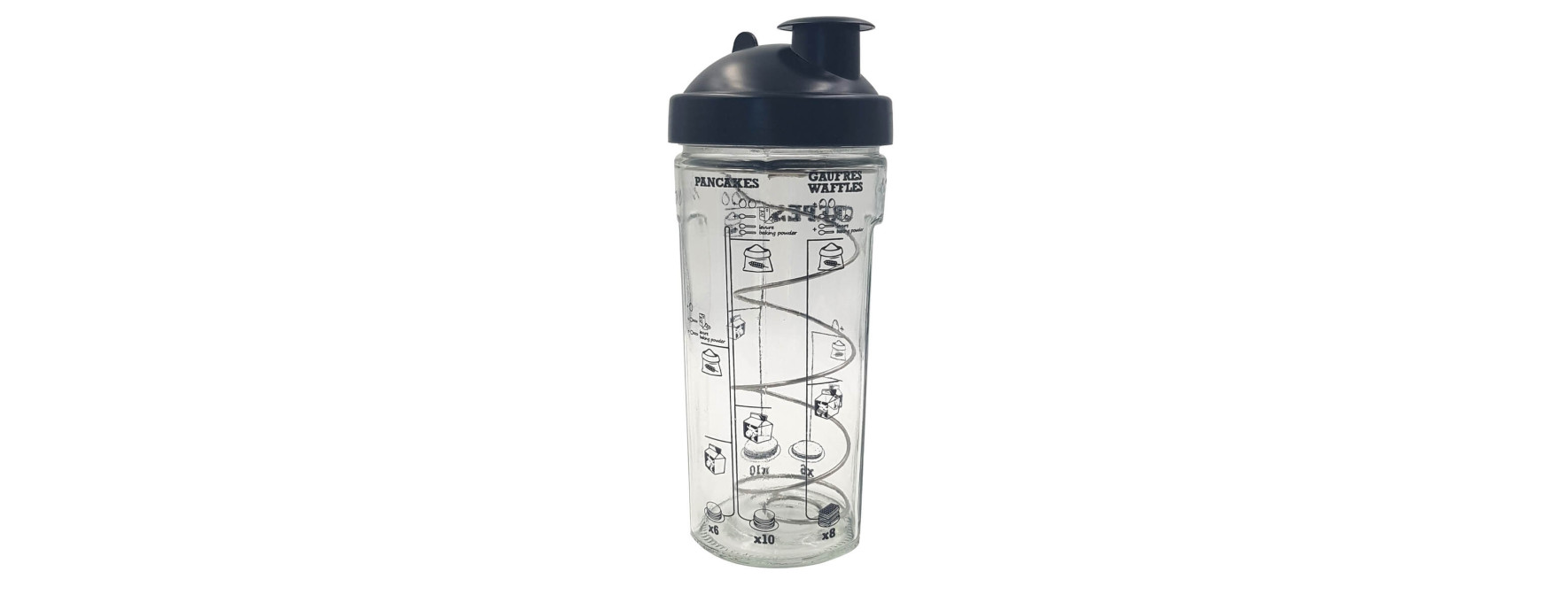 Shaker en verre Miam : pour crêpes, gaufres et pancakes 600