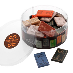 Boîte 40 mini tablettes de chocolat assorties 360 gr - Café 