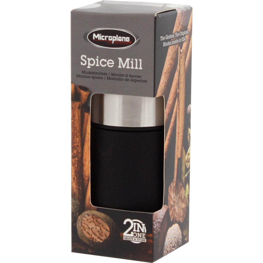 Moulin râpe à muscade, sels et poivres  2 en 1 inox - Microplane
