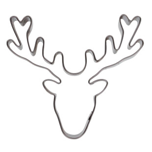 Emporte-pièce en inox de Noël : tête de renne 8.5 cm - Birkm