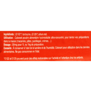 Colorant alimentaire en poudre hydrosoluble orange 10 gr