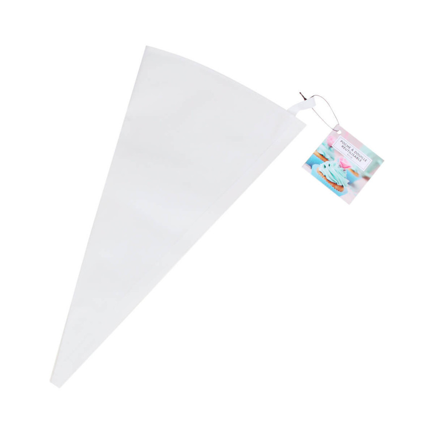 Poche à douille réutilisable en coton blanc 40 cm - Alice Délice