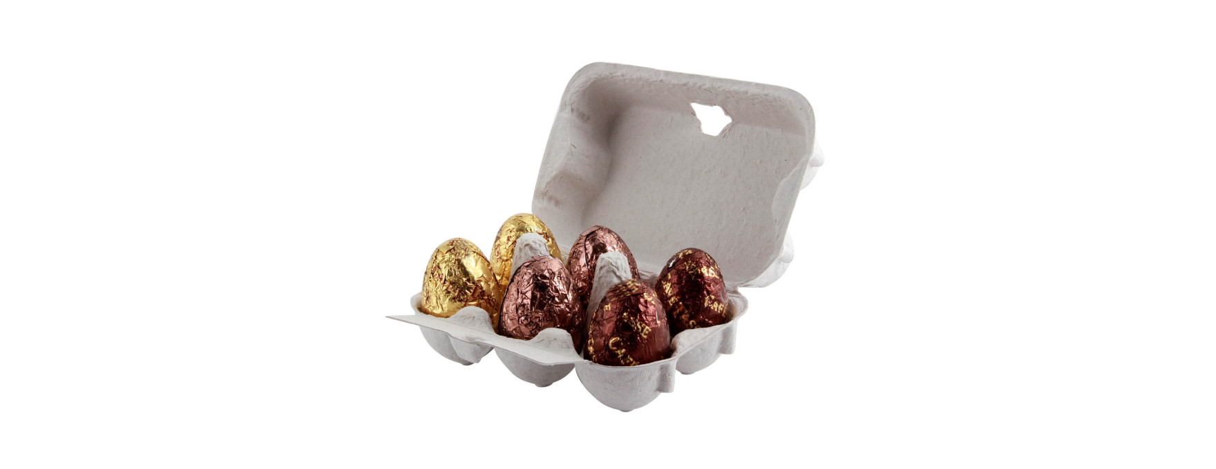 Boîte de 6 oeufs de Pâques chocolat praliné - Cafétasse