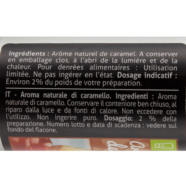 Arôme alimentaire naturel de caramel 50 ml - Patisdecor