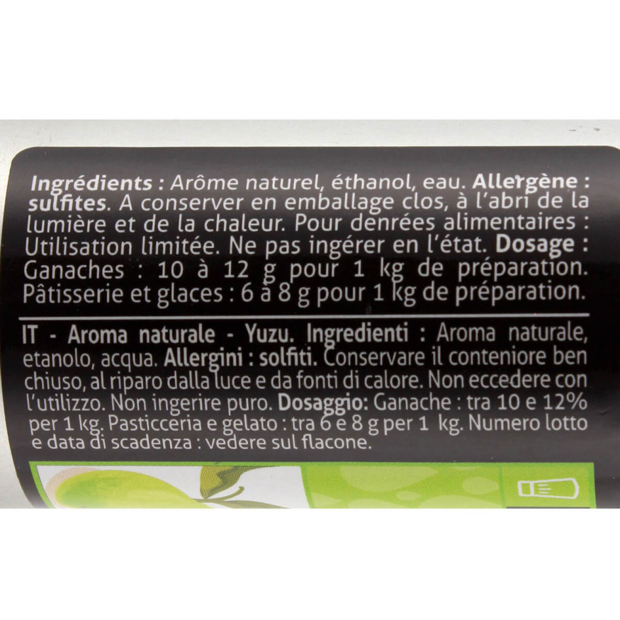 Arôme alimentaire naturel de yuzu 50 ml - Patisdecor