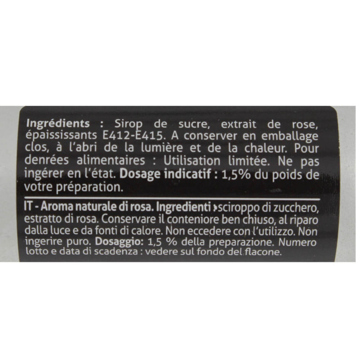 Arôme alimentaire naturel de rose 50 ml - Patisdecor