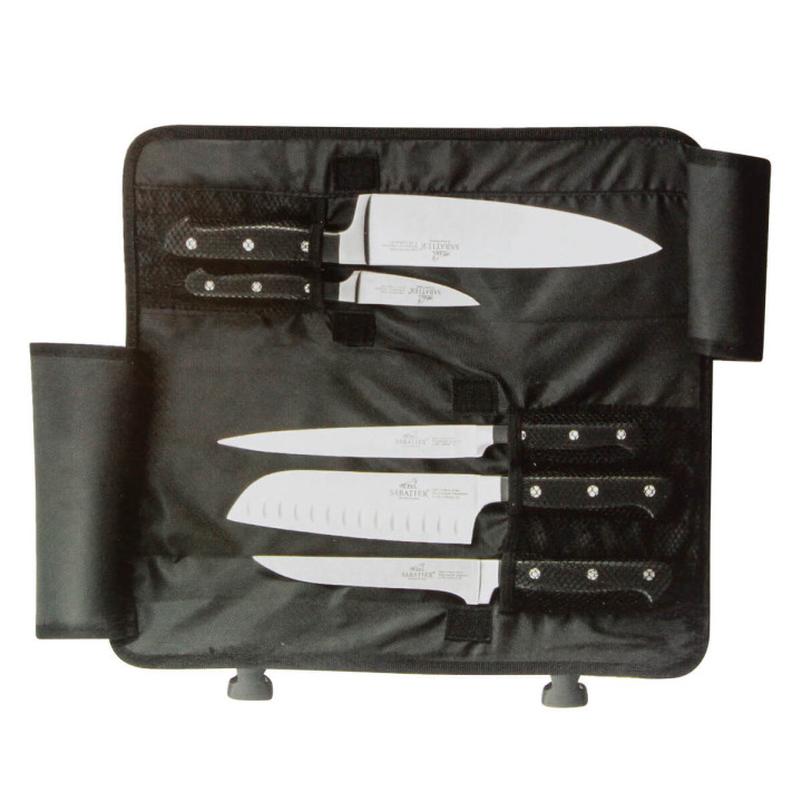 Mallette rangement couteaux noire vide 5 emplacements - Saba