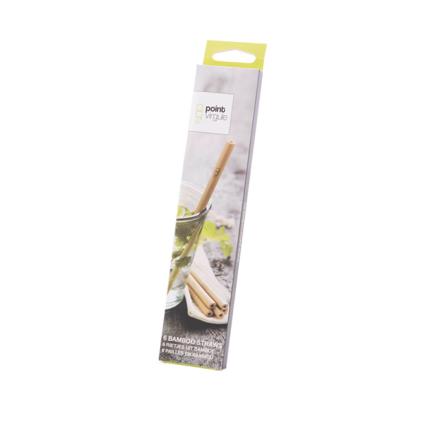 Set de 6 pailles en bambou + brosse - Point Virgule