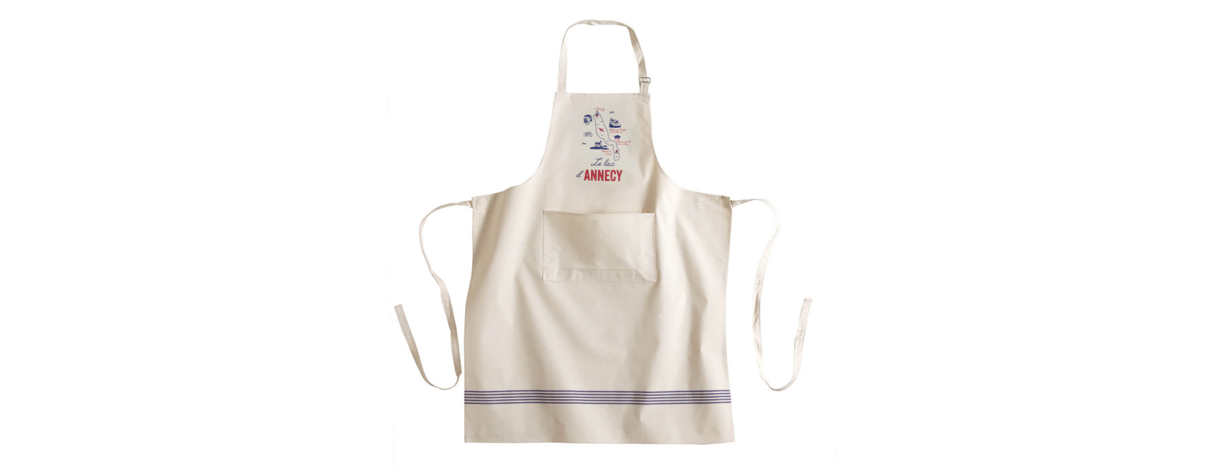 Tablier le lac d´Annecy 100% coton - Tissage de L´Ouest