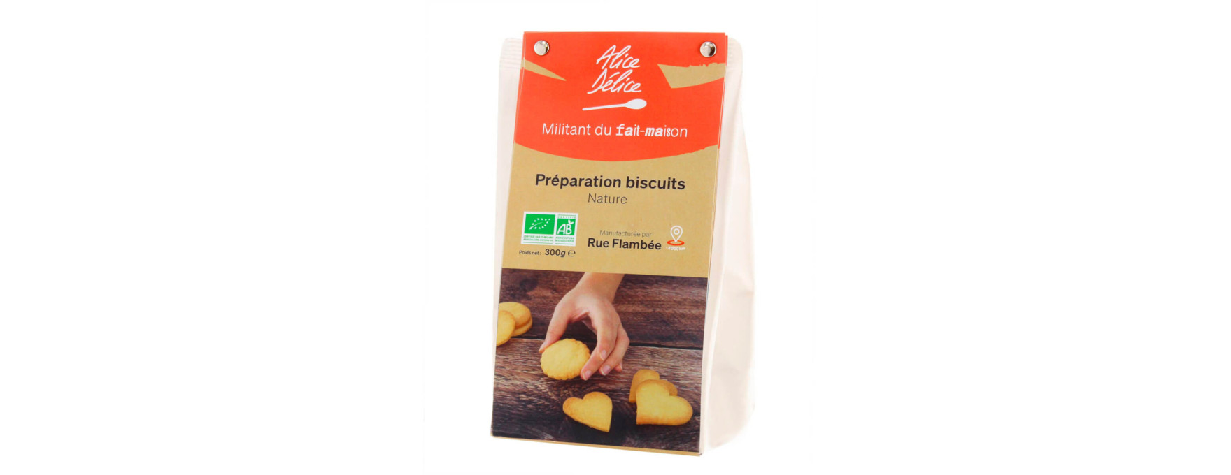 Préparation biscuits nature bio sans gluten 300 gr - Alice Délice
