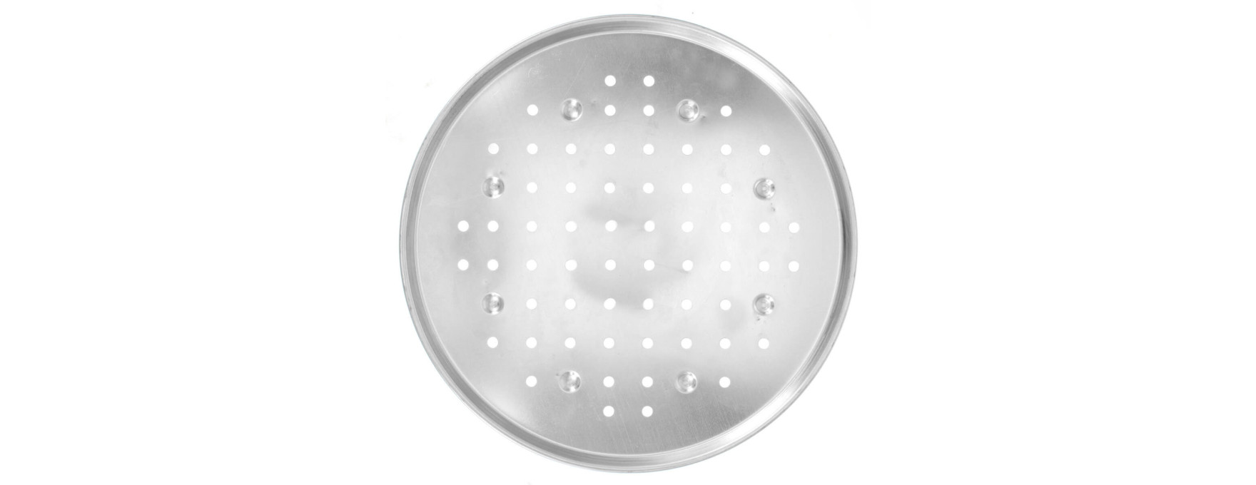 Plaque à pizza fer blanc 34cm perforée - Gobel