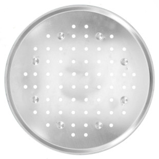 Plaque à pizza fer blanc 34cm perforée - Gobel