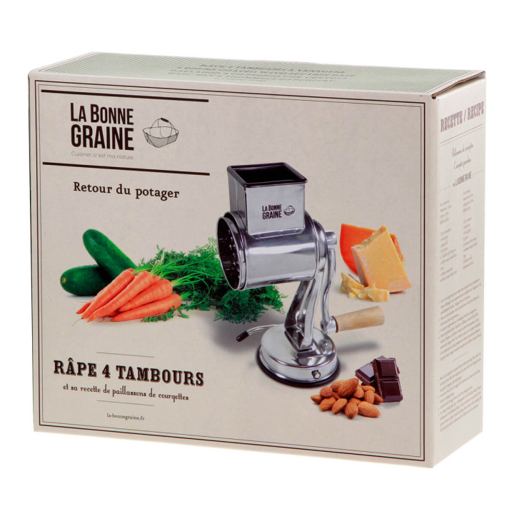 Rape inox 4 tambours fixation ventouse - La Bonne Graine