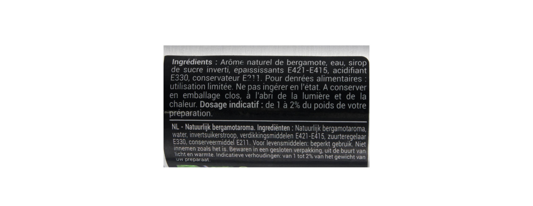 Arôme alimentaire naturel de bergamote 50 ml - Patisdecor
