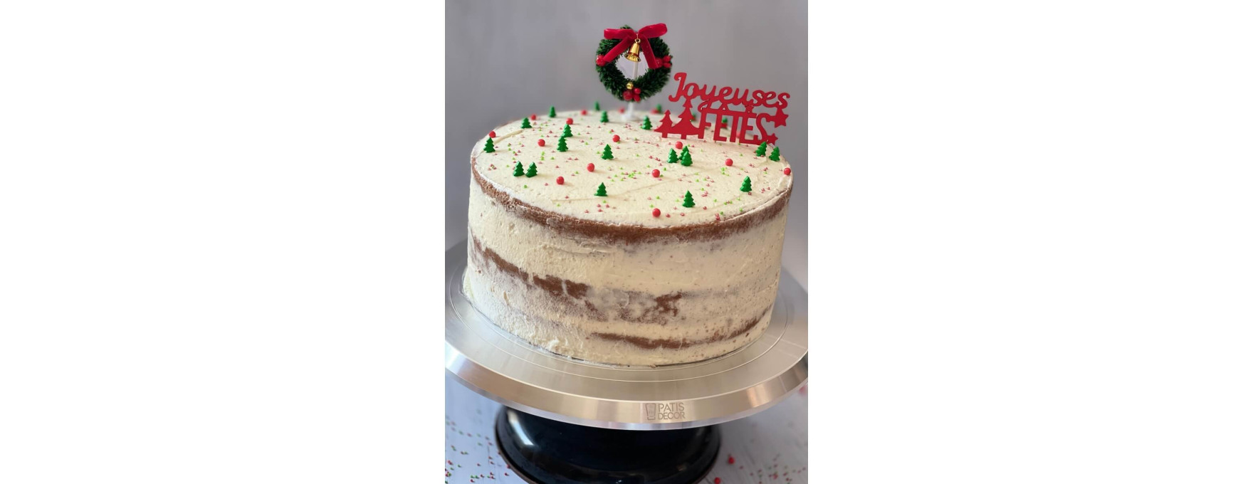 Décor de gâteau et bûche de Noël : 2 cake toppers Joyeuses Fêtes