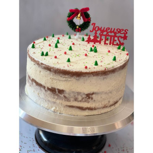 Décor de gâteau et bûche de Noël : 2 cake toppers Joyeuses Fêtes
