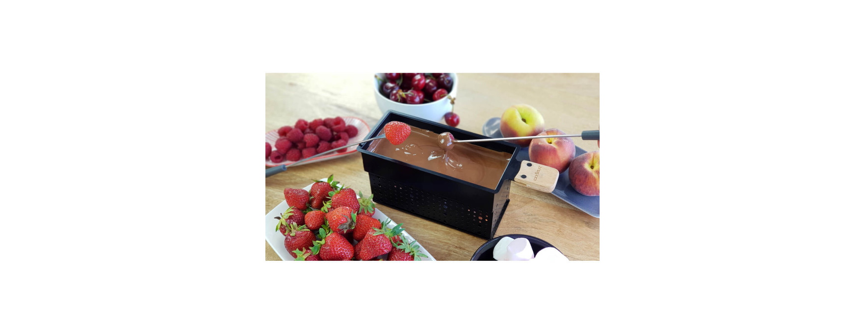 Coffret cadeau fondue fromage. fondue au chocolat et raclett