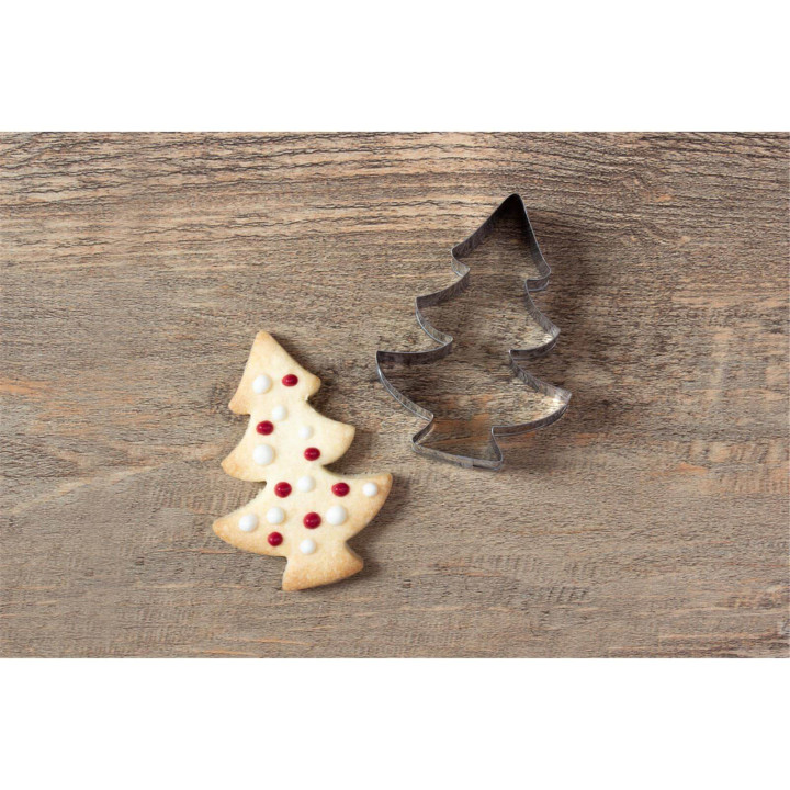Emporte-pièce en inox de Noël : sapin de Noël 8 cm - Alice Délice