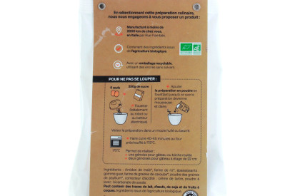 Préparation génoise bio sans gluten 250 gr - Alice Délice