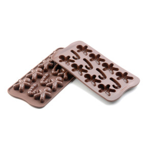 Moule en silicone chocolat de Noël : Mr Ginger 8 bonhommes g