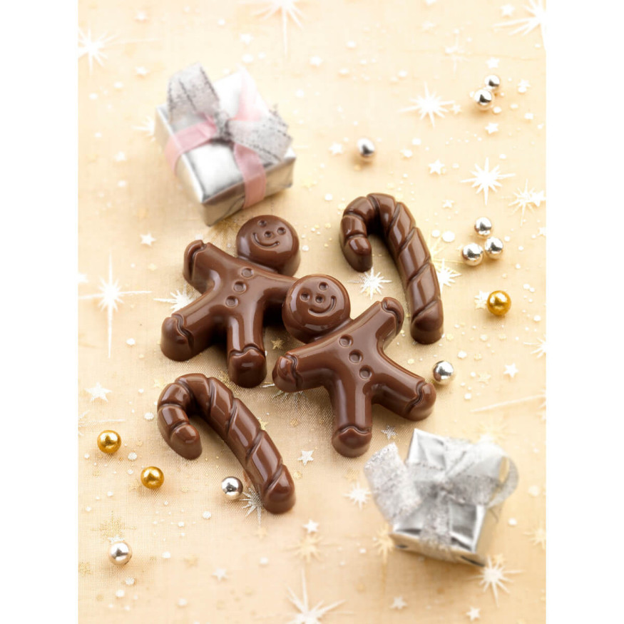 Moule en silicone chocolat de Noël : Mr Ginger 8 bonhommes g