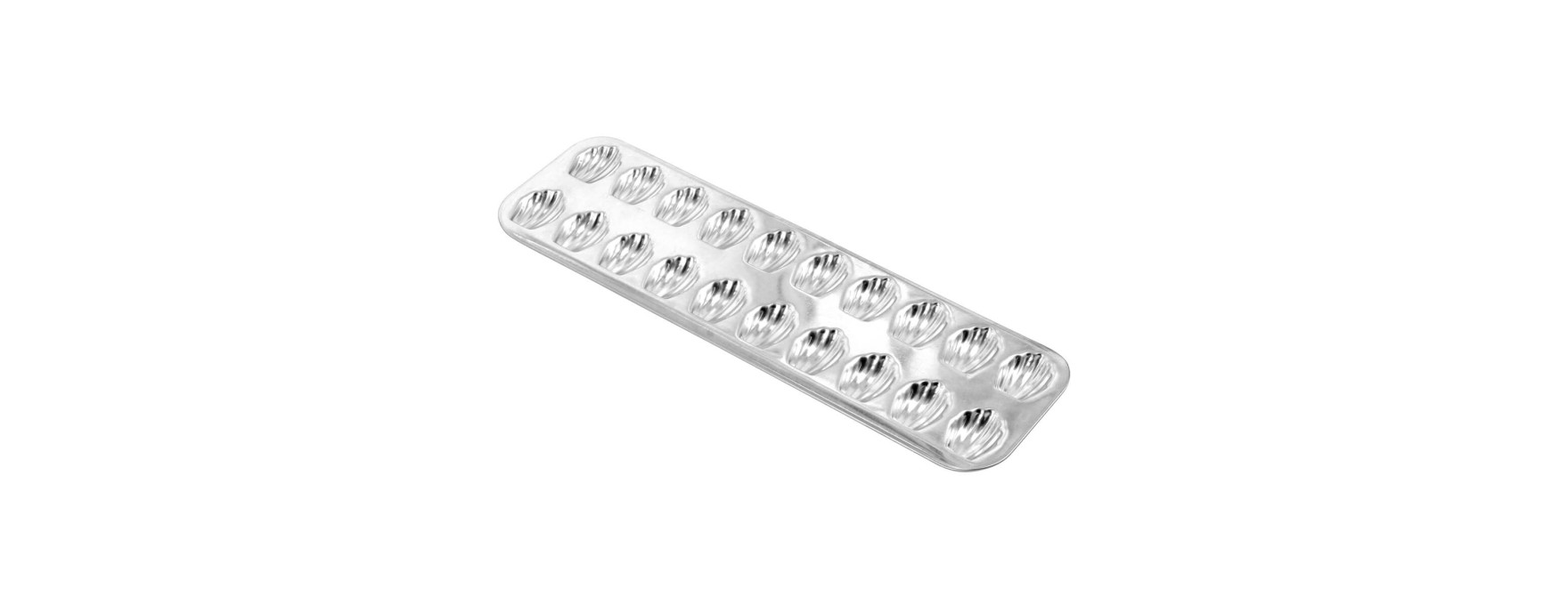 Moule 20 mini madeleines en fer blanc 40 cm - Alice Délice
