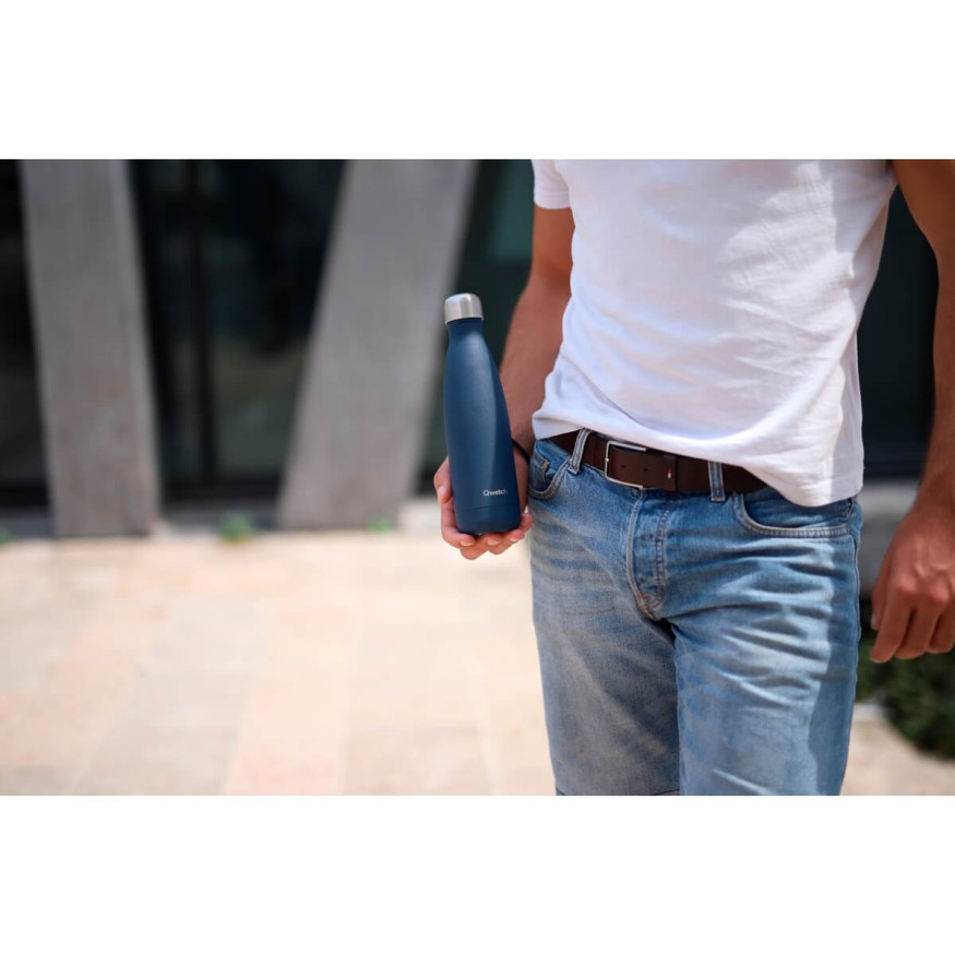 Bouteille isotherme inox 500ml bleu nuit - Qwetch