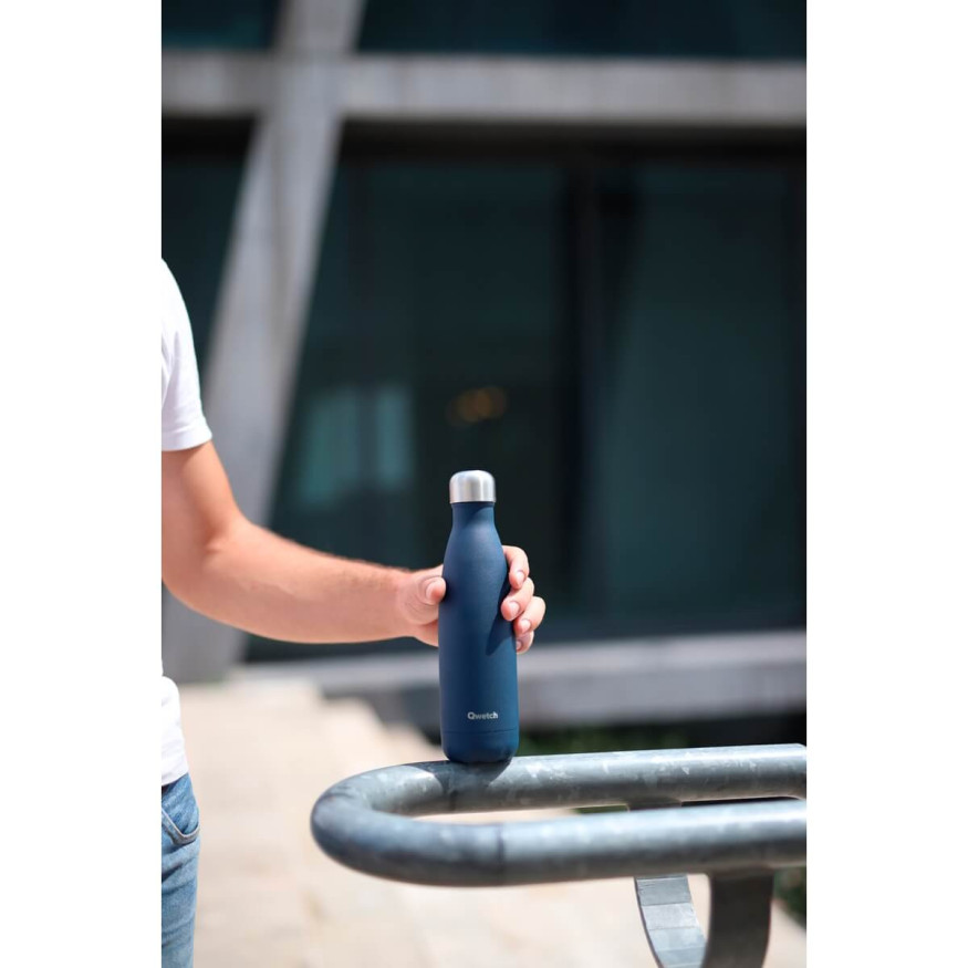 Bouteille isotherme inox 500ml bleu nuit - Qwetch