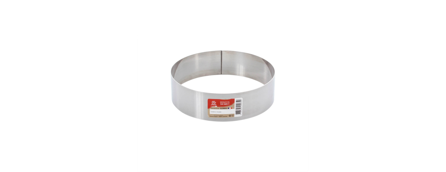 Cercle à mousse et entremets en inox 4 parts 16 cm hauteur 4,5 cm