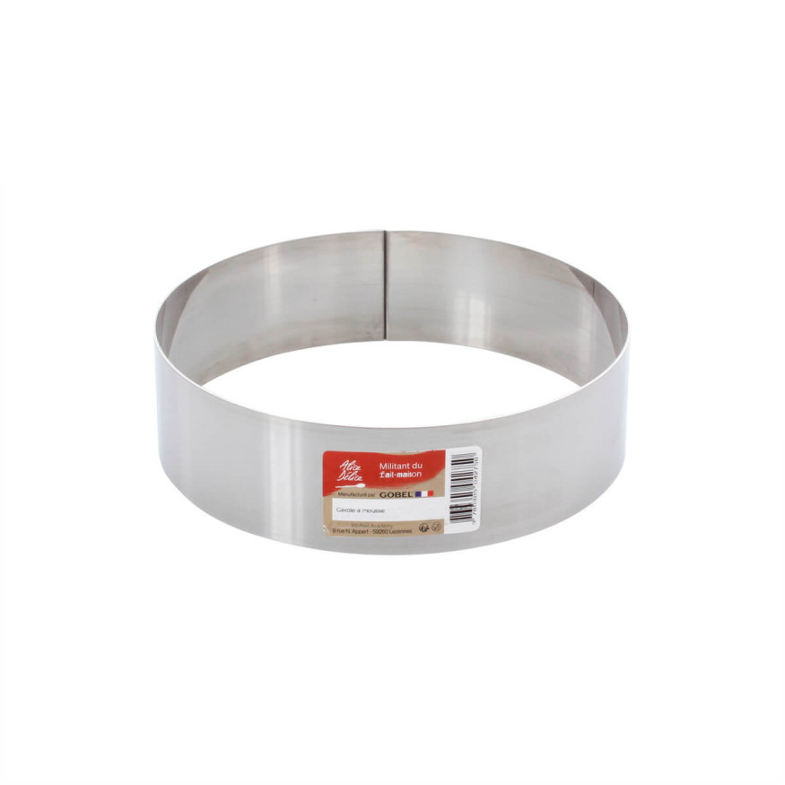 Cercle à mousse et entremets en inox 4 parts 16 cm hauteur 4,5 cm