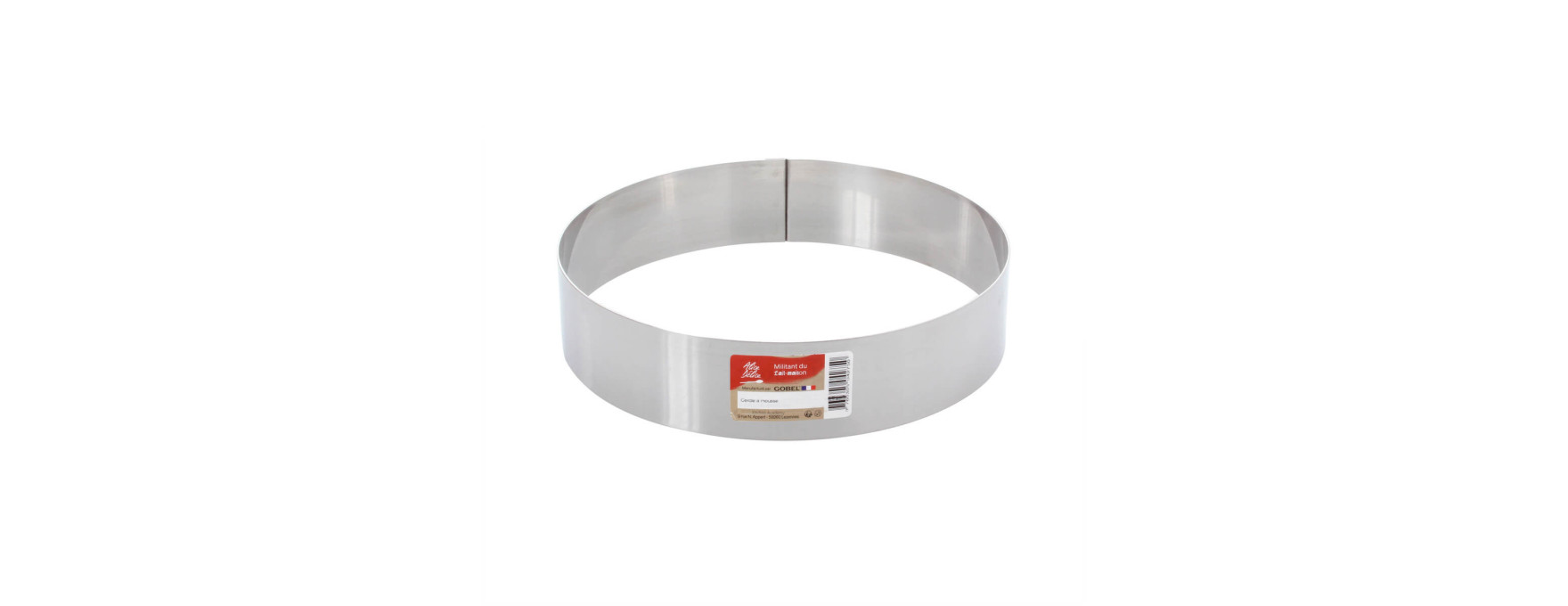 Cercle à mousse et entremets en inox 4/6 parts 20 cm hauteur