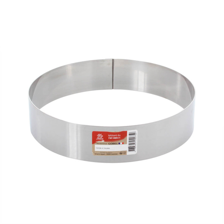 Cercle à mousse et entremets en inox 4/6 parts 20 cm hauteur