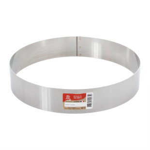 Cercle à mousse et entremets en inox 6/8 parts  24 cm hauteur 4,5 cm