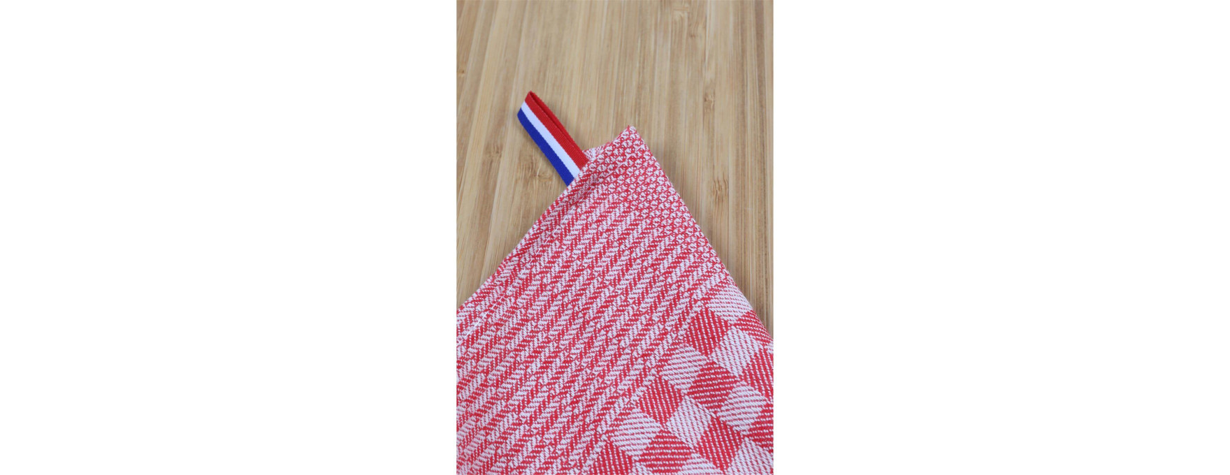 Torchon Tradi carreaux rouge - Tissage de l´ouest