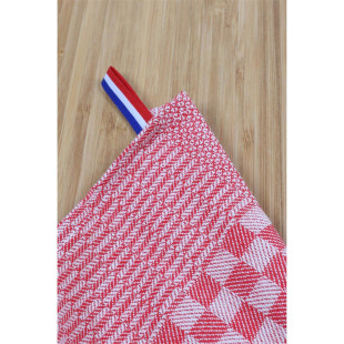 Torchon Tradi carreaux rouge - Tissage de l´ouest