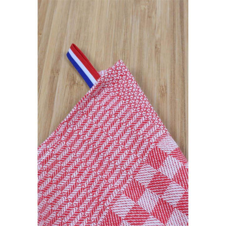 Torchon Tradi carreaux rouge - Tissage de l´ouest